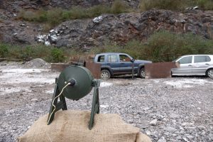Vesuvius Gladius aimed at a vehicle target