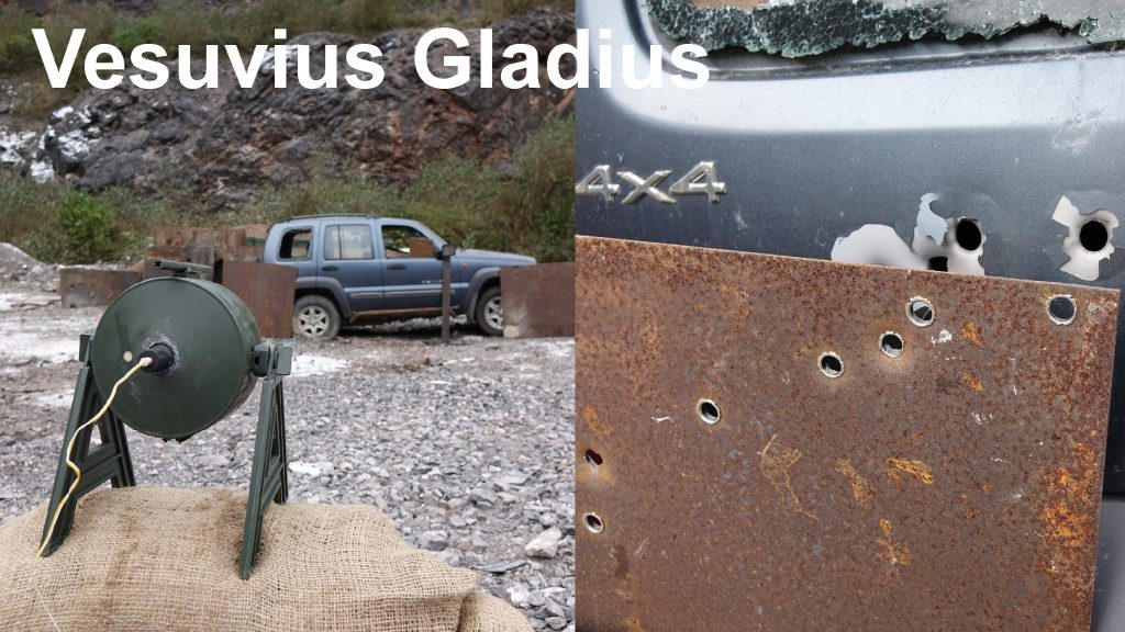 Vesuvius Gladius before and after firing